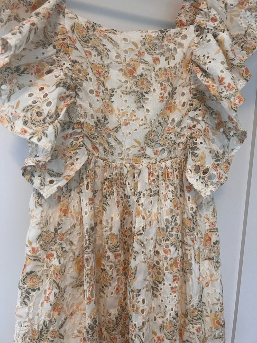 En Saison Cream and Yellow Floral Ruffle Maxi Dress - Picture 2 of 4